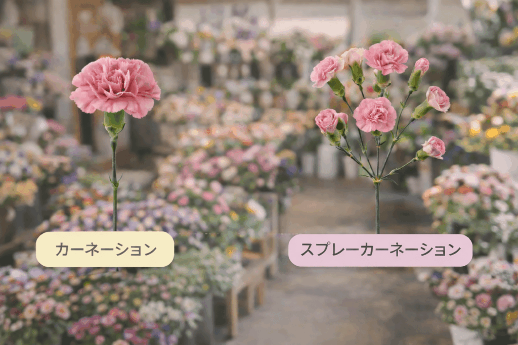 カーネーション スプレー カーネーション 違い