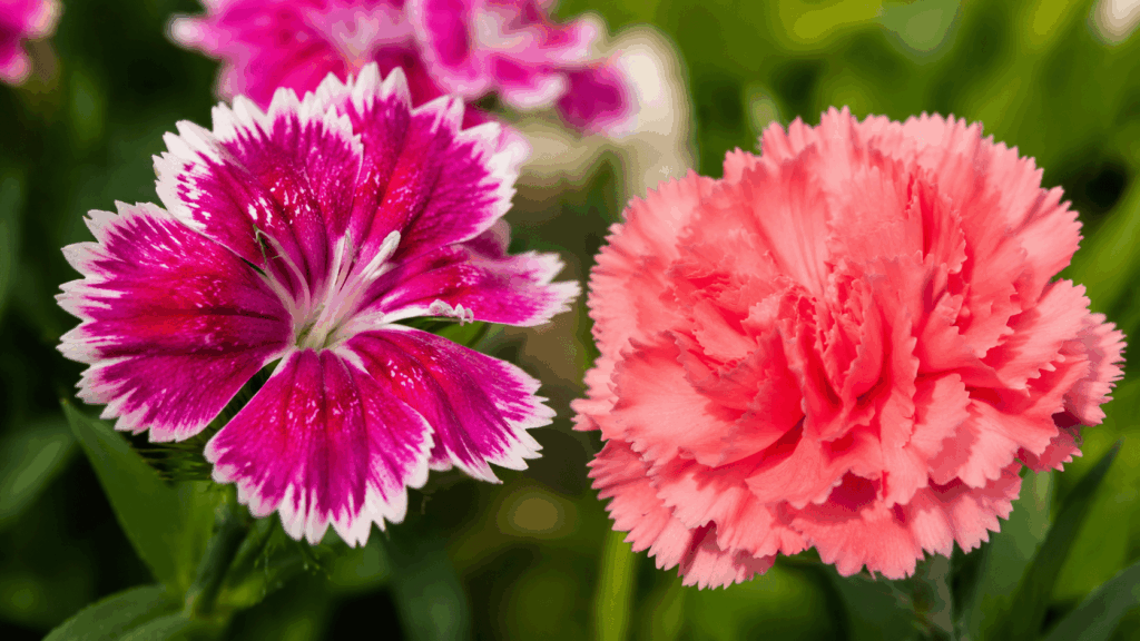ダイアンサスとカーネーション 花の形の違い