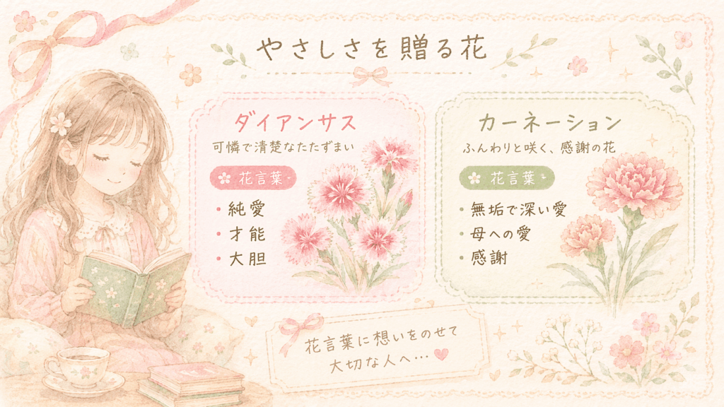 ダイアンサスとカーネーションの花言葉の違い