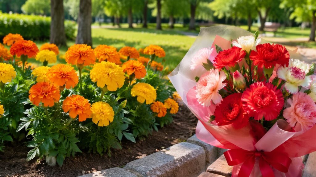 マリーゴールドとカーネーションの日本のイメージの違い