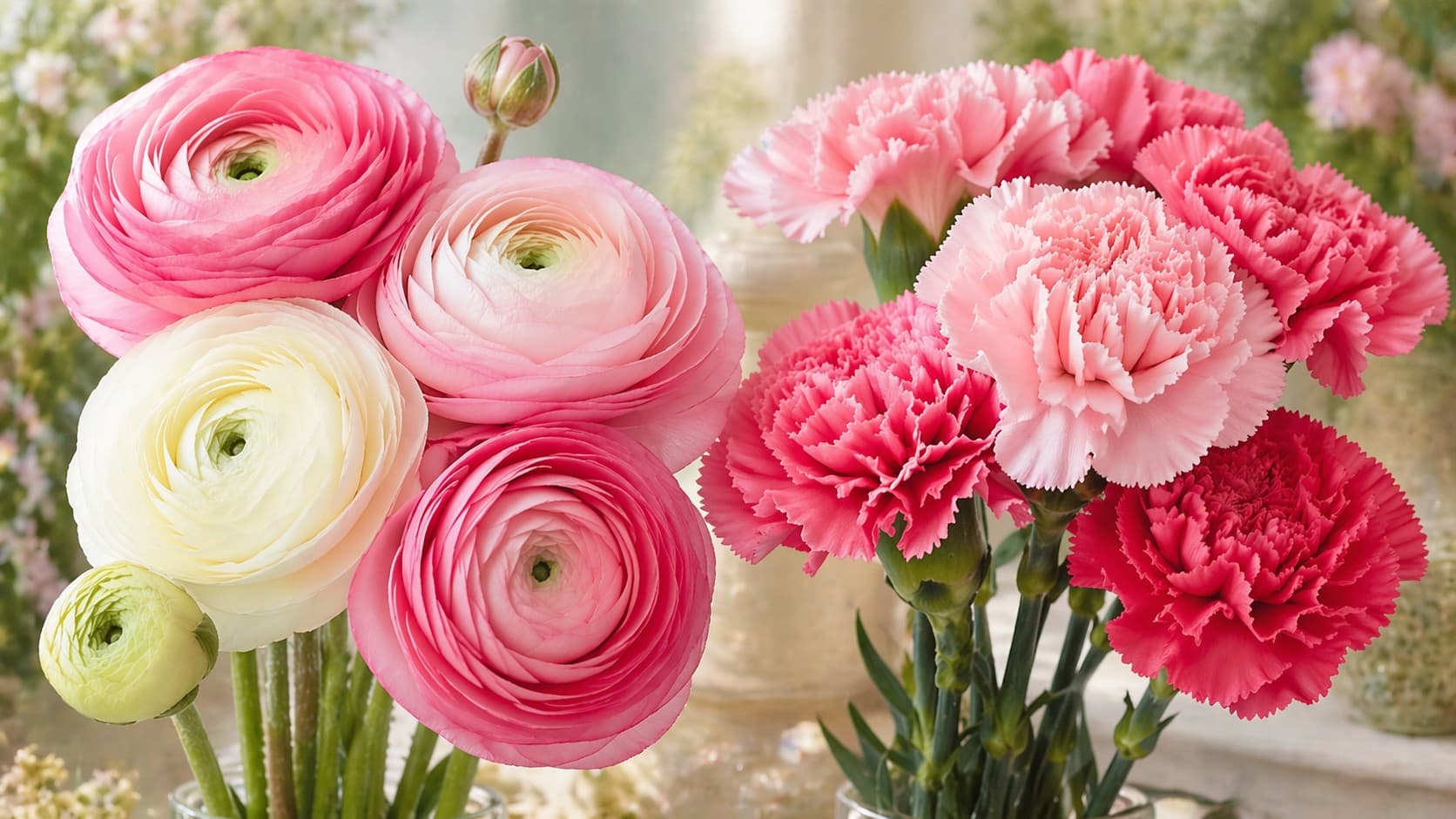 ラナンキュラスとカーネーションの違い